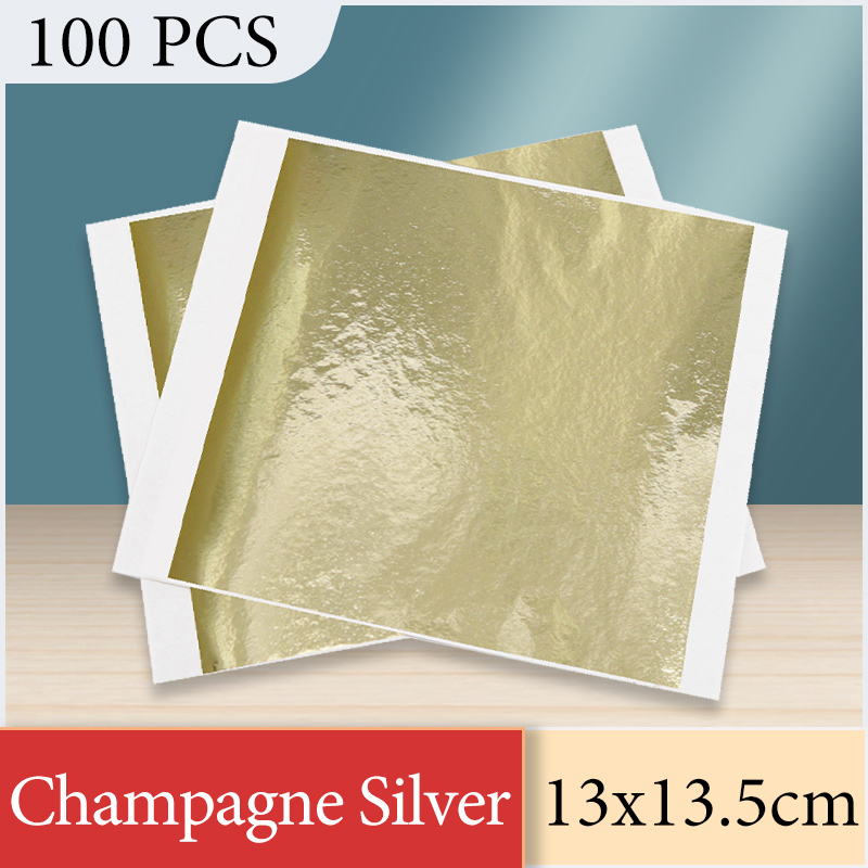 Art Craft Halloween - 13x13.5cm Champagne Argent Feuille Papier Or