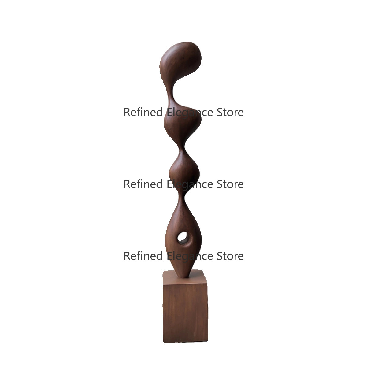Art Craft Gallery - Sculpture abstraite en bois massif artisanale,