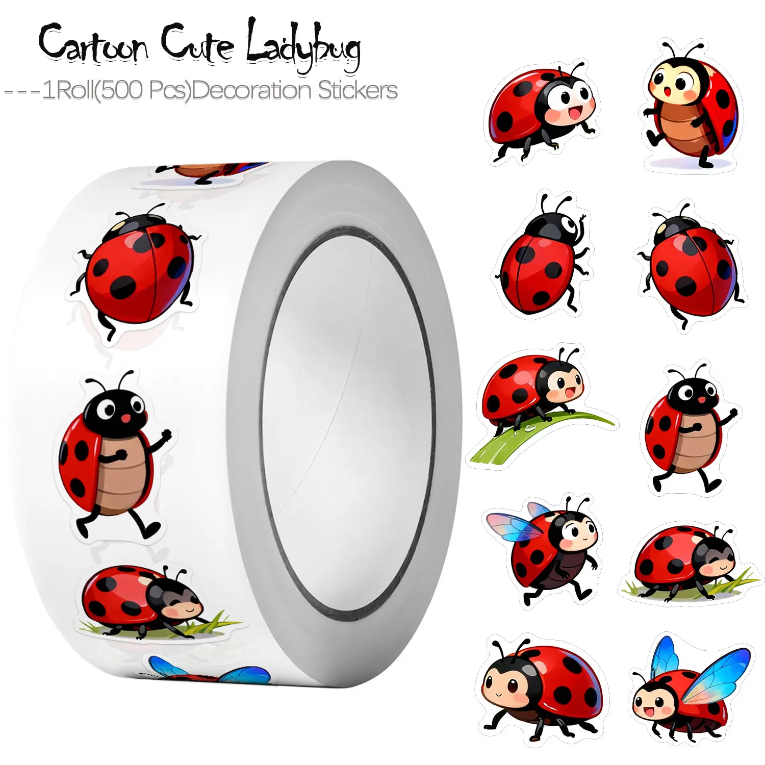Art Craft Ladybug - 1 rouleau (500 pièces) de 10