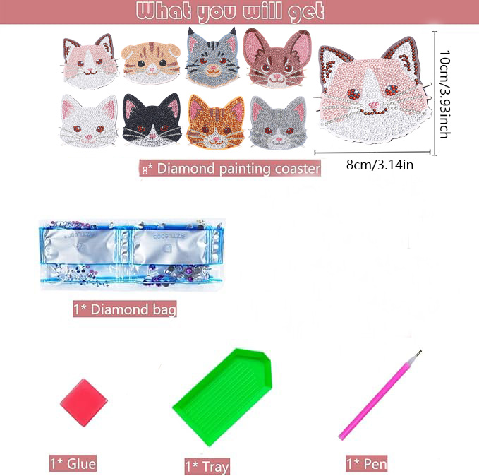 Kit de Peinture Diamant DIY 8  - Art Craft Cat avis et prix