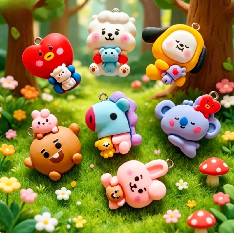 Breloques en résine BT21, 7 pi - Art Craft Ideas avis et prix